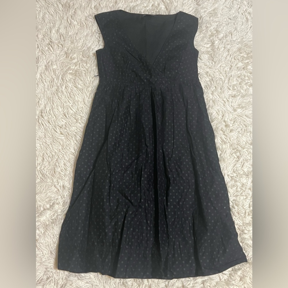 Banana Republic black dress with gray polka dots size 2P